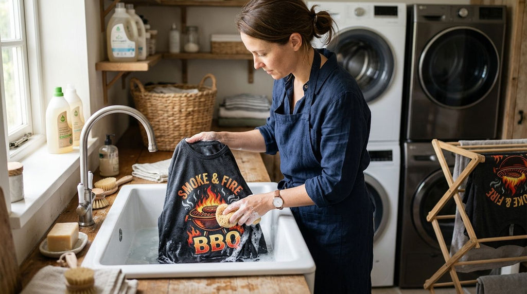 How to Wash and Dry a Graphic BBQ T-Shirt Without Cracking It
