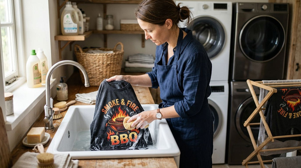 How to Wash and Dry a Graphic BBQ T-Shirt Without Cracking It