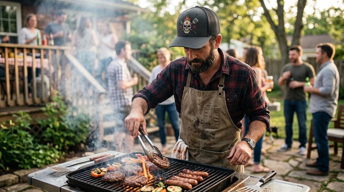 Skull Trucker Hats Made for Long Days at the Grill