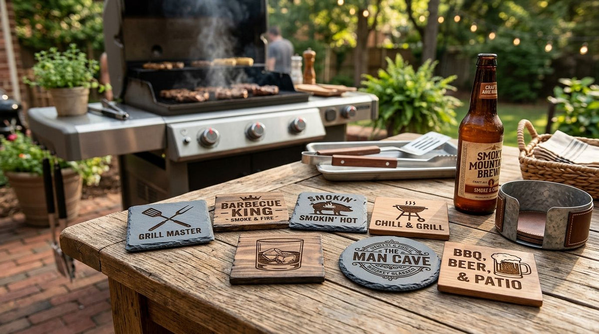 BBQ Coasters for Man Caves, Patios, and Grill Stations